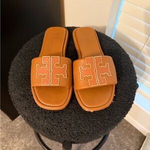 Tory Burch Brown Slide Sandals